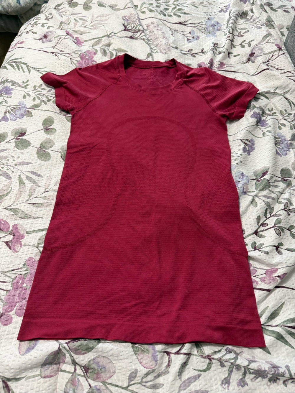 lululemon athletica Short-Sleeve Seamless Top in Deep Berry